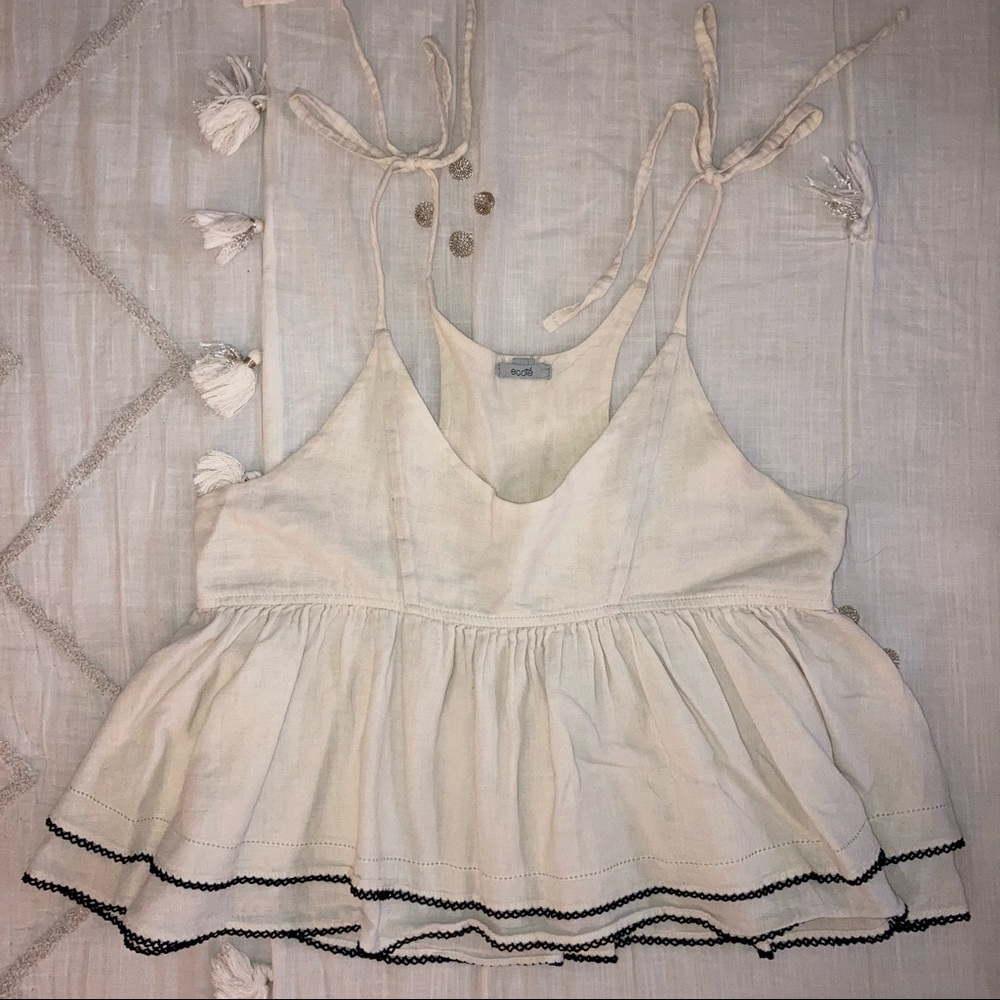 Ruffle Peplum Crop Tank